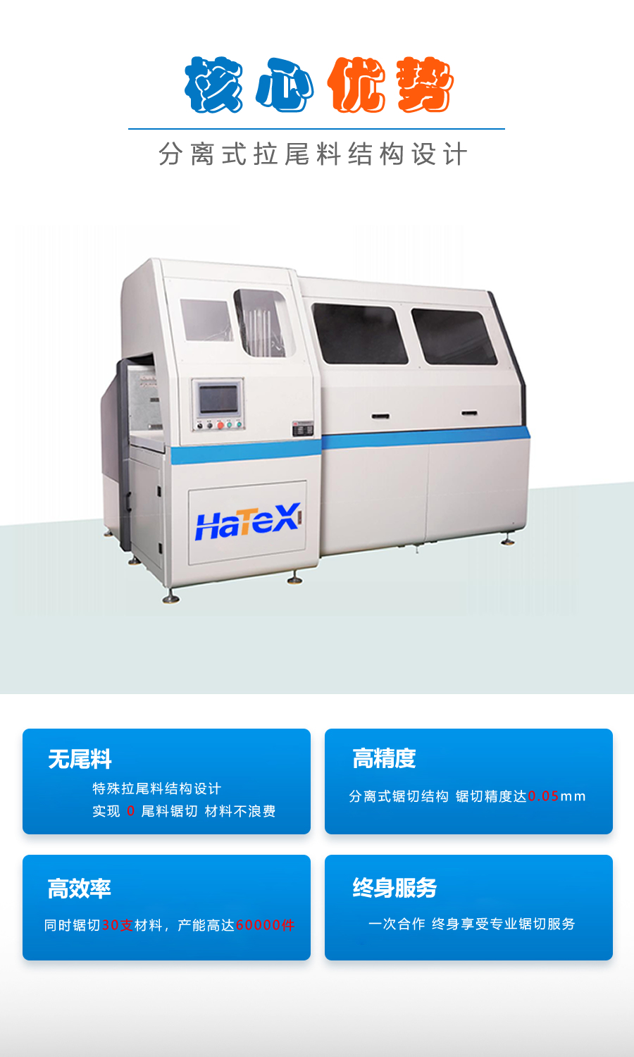 HTX1000無尾料切鋁機